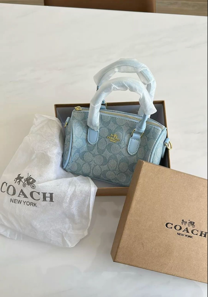 Coach Mini Satchel Bleu Ciel