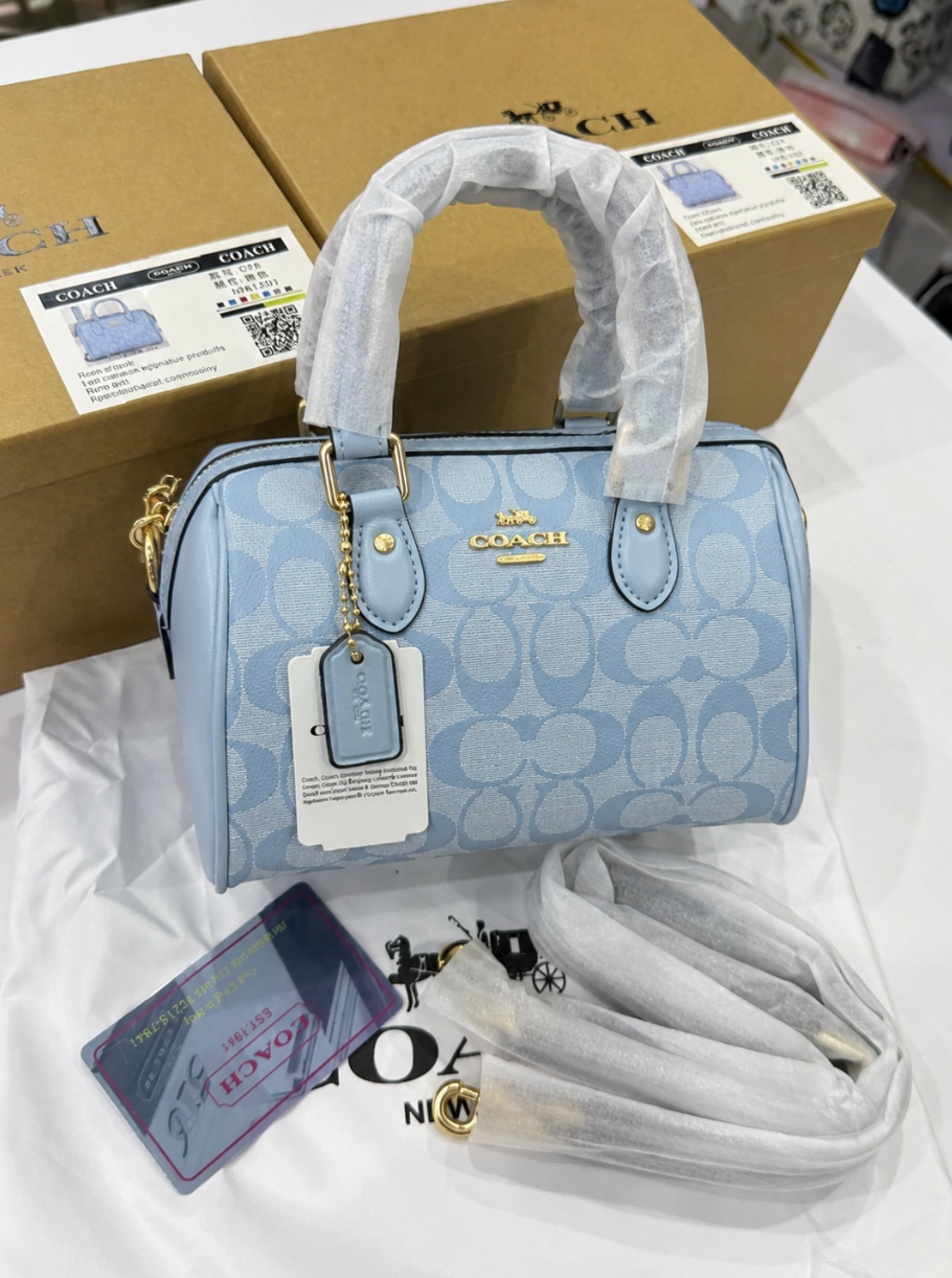 Coach Mini Satchel Bleu Ciel